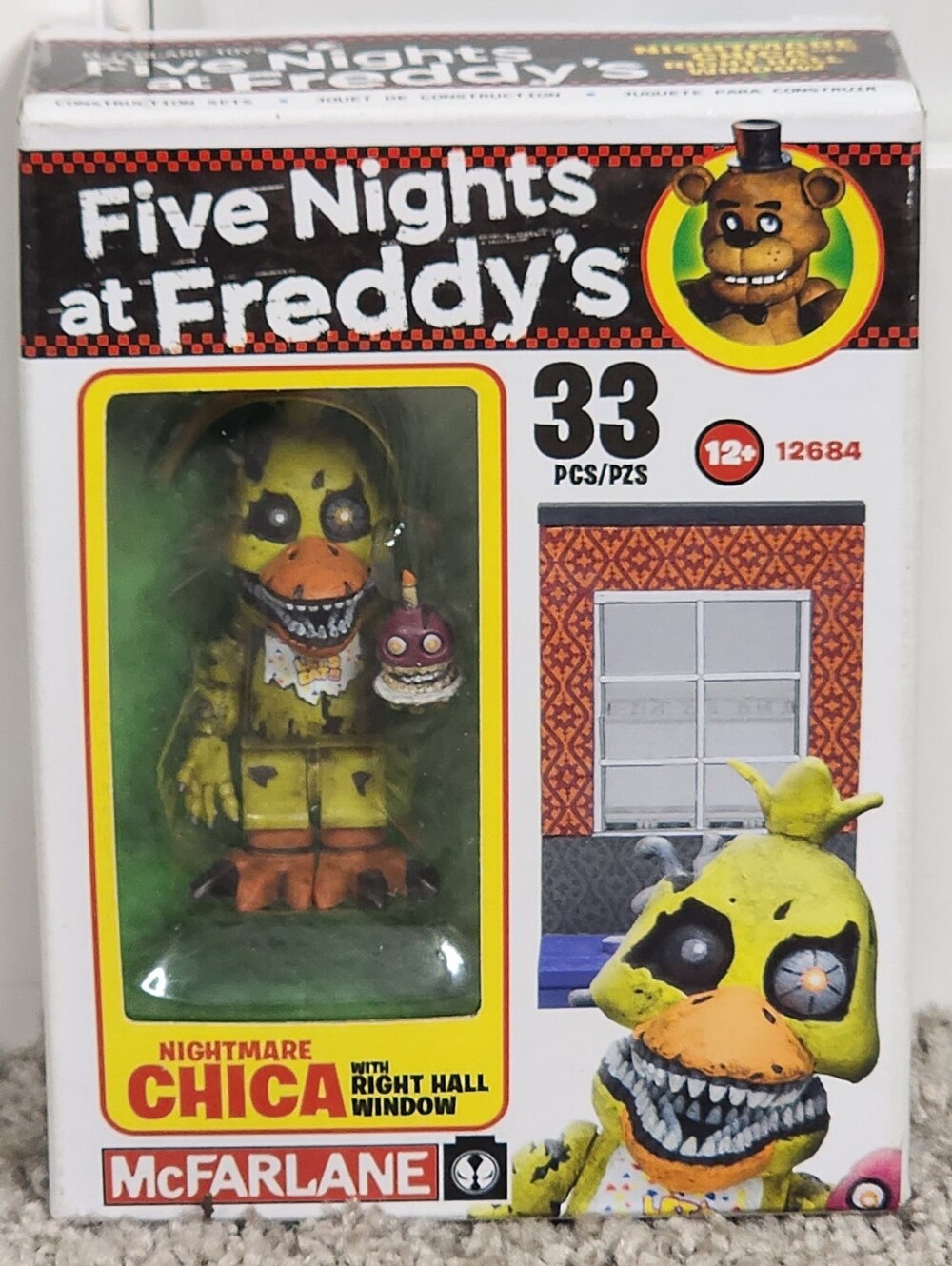 New Five Nights At Freddy's Nightmare Chica McFarlane Construction 33 Piece Set